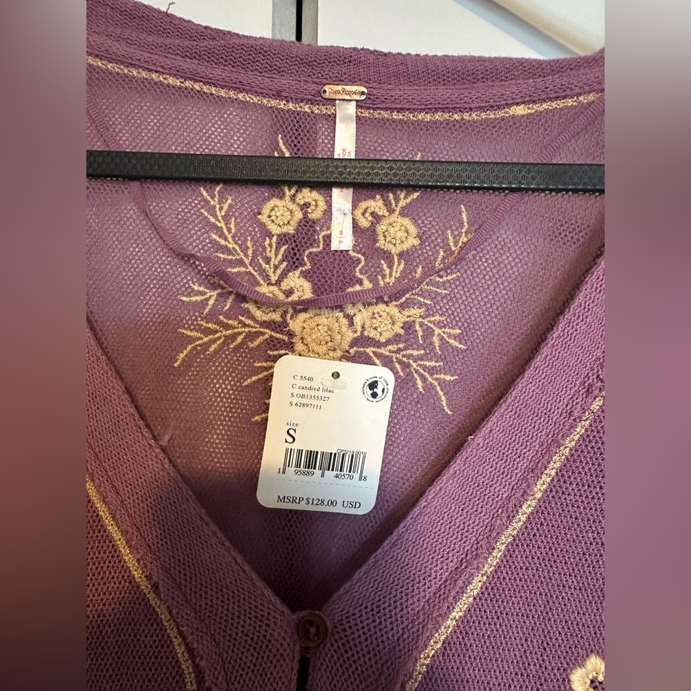 Free People Margie Embroidered Cardigan NWT - Picture 6 of 6
